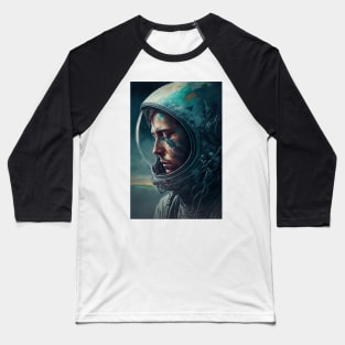 Sad Astronaut Orbiting Earth Baseball T-Shirt